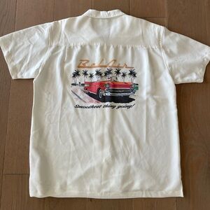 Stunning Bel-Air Men’s Button Down • Size XL Cream Silk Feel : Rayon & Polyester